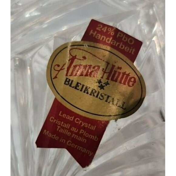 Vtg Anna Hutte Bleikristall Lead Crystal Hearts Octagonal Trinket Dish With Lid - Picture 3 of 14